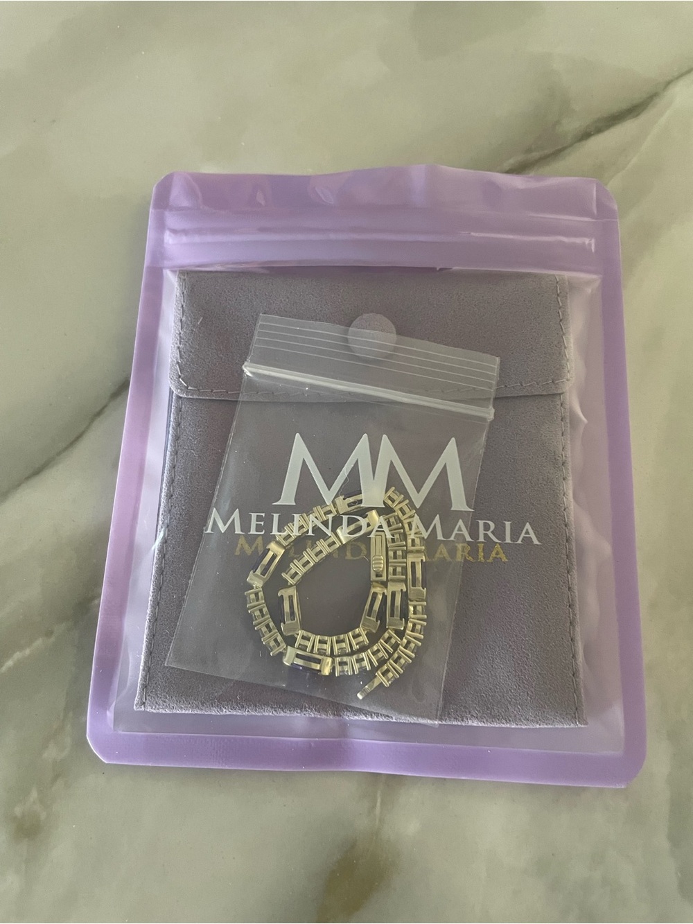NWT Melinda Maria Gold “The Maven Tennis Bracelet 3mm” - Picture 7 of 8
